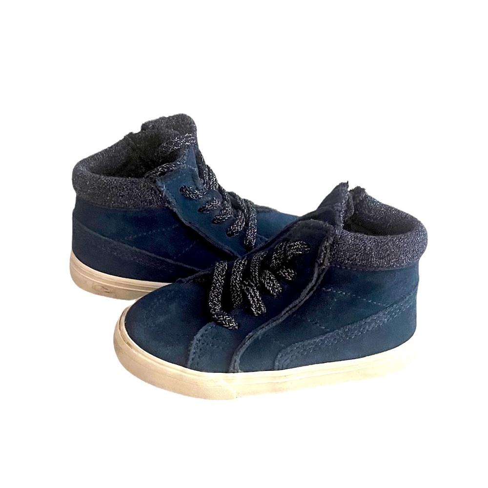 ZARA Blue Toddler Boy High Top Sneakers with Zipper